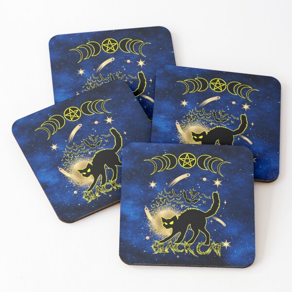 Item preview, Enchanted Black Cat – Mystical Sun, Moon, and Pentagram Design designed and sold by MysticOzzy.
