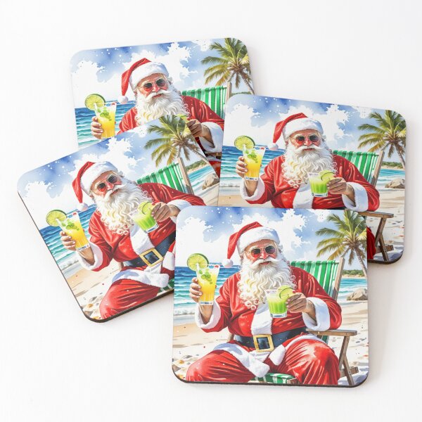 Item preview, Color splatter Santa Claus on exotic island designed and sold by MirucaDesign.