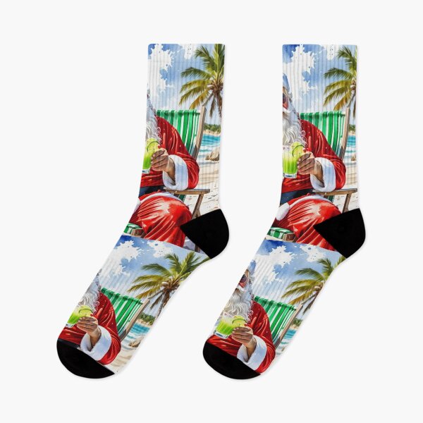 Item preview, Color splatter Santa Claus on exotic island designed and sold by MirucaDesign.