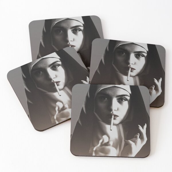 Item preview, SMOKING NUN BLACK AND WHITE designed and sold by lucas bubbles.