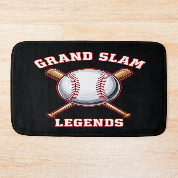 Item preview, Grand Slam Legends Baseball Design – Bold Red Typography with Bats and Ball on Black Background designed and sold by Bright Nest Studio.