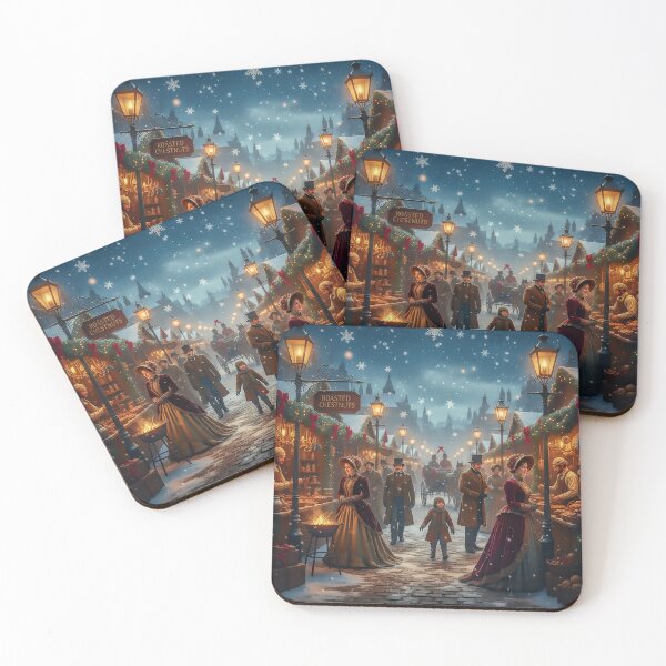 Item preview, Victorian Christmas Market 1800s Street Scene designed and sold by acceleratorhams.