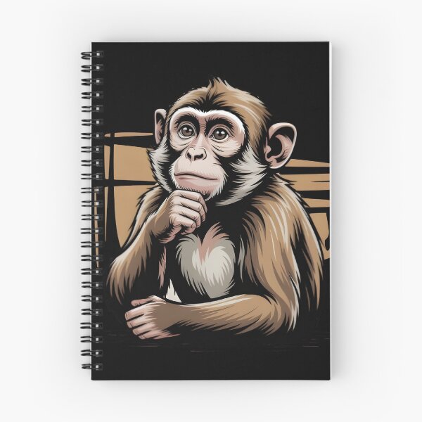 Item preview, Thoughtful Monkey Illustration Thinking Pose Art Design designed and sold by Karolina’s Cozy Creations.