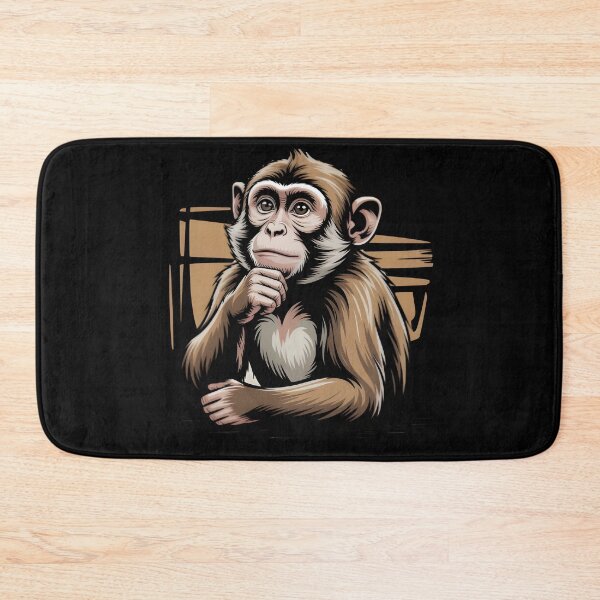 Item preview, Thoughtful Monkey Illustration Thinking Pose Art Design designed and sold by Karolina’s Cozy Creations.