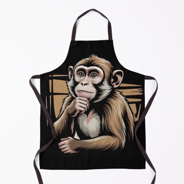 Item preview, Thoughtful Monkey Illustration Thinking Pose Art Design designed and sold by Karolina’s Cozy Creations.