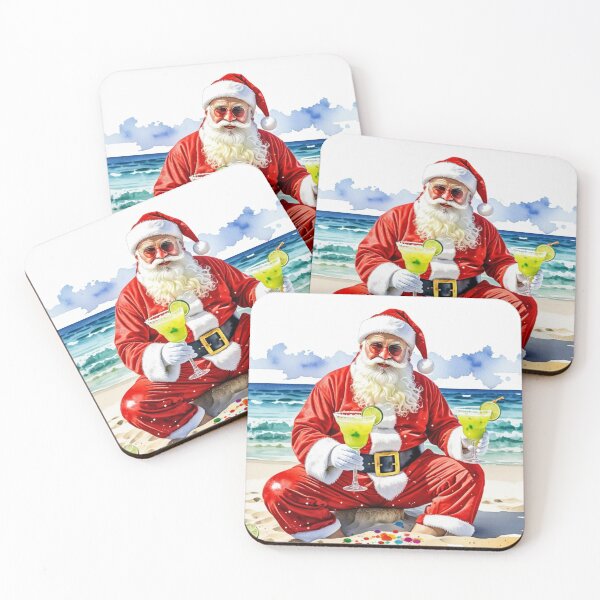 Item preview, Color splatter Santa Claus on exotic island designed and sold by MirucaDesign.