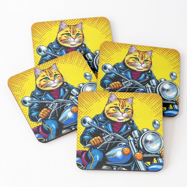 Item preview, Cute cat riding a motorcycle designed and sold by Dogandesighn.