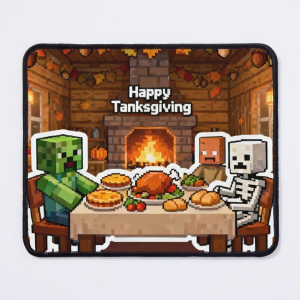 Item preview, Happy Tanksgiving Block Mobs Thanksgiving Feast Pixel Art designed and sold by Pandora´s Box.