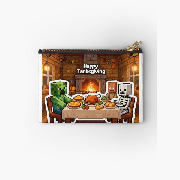 Item preview, Happy Tanksgiving Block Mobs Thanksgiving Feast Pixel Art designed and sold by Pandora´s Box.