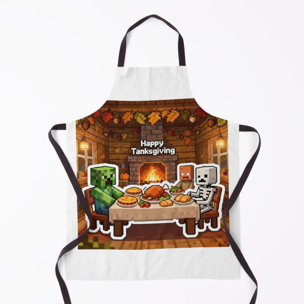 Item preview, Happy Tanksgiving Block Mobs Thanksgiving Feast Pixel Art designed and sold by Pandora´s Box.
