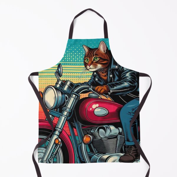 Item preview, Cute cat driving a classic motorcycle designed and sold by Dogandesighn.