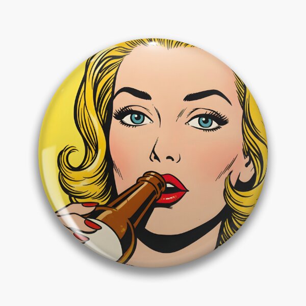 Item preview, A POP ART GIRL DRINKS BEER designed and sold by infinitearte.