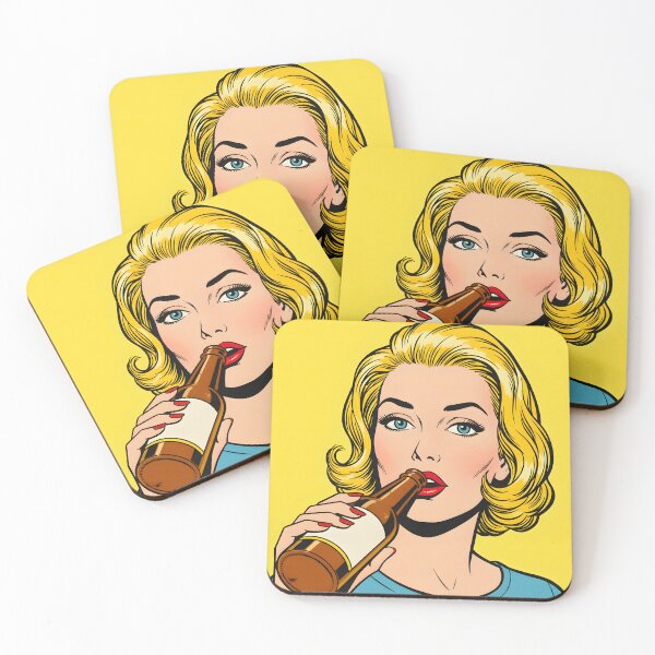 Item preview, A POP ART GIRL DRINKS BEER designed and sold by infinitearte.