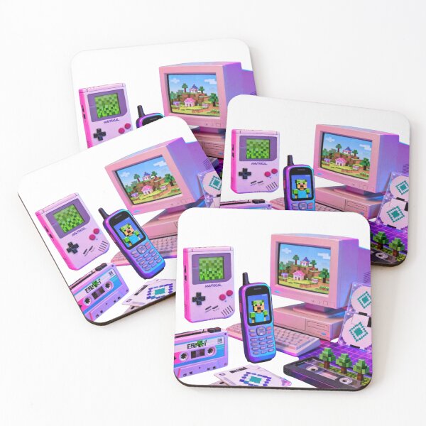Item preview, 90's Tech Revival Retro Block Game Synthwave Collage Art designed and sold by Pandora´s Box.