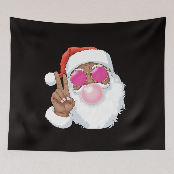 Item preview, Retro Black Santa Christmas Blowing Bubble, Vintage Christmas, Funny Santa With Sunglasses Xmas Holiday  designed and sold by DesignDenDo ⭐⭐⭐⭐⭐.