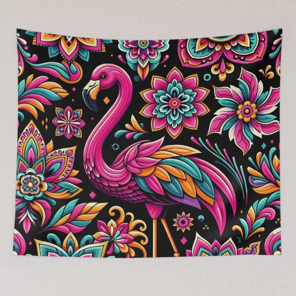 Item preview, Flamingo in the flowers designed and sold by KirstenStar.