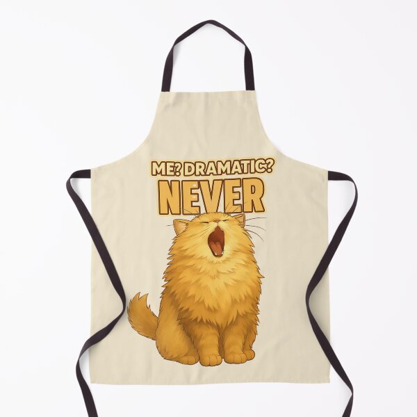 Item preview, Me? Dramatic? NEVER – Funny Fluffy Yawning Cat Illustration designed and sold by MagicMeow1.