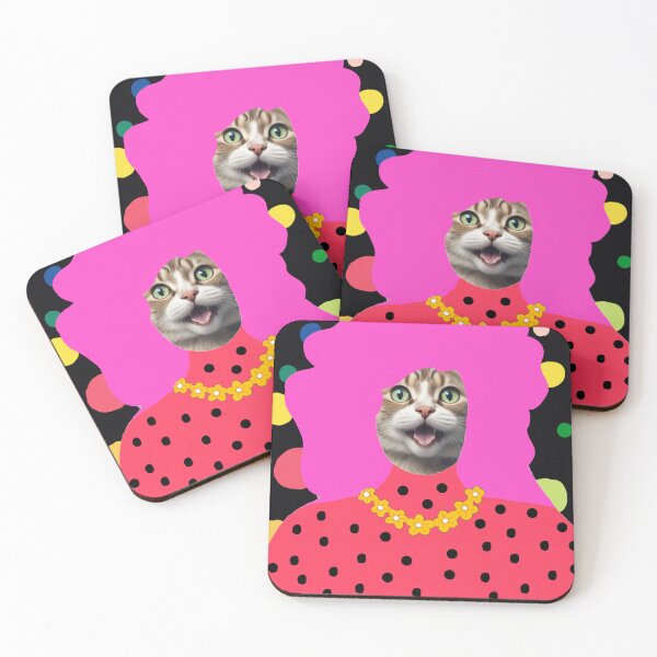 Item preview, Cat with pink hair designed and sold by GasconyPassion.