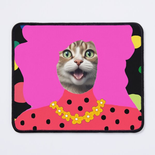 Item preview, Cat with pink hair designed and sold by GasconyPassion.