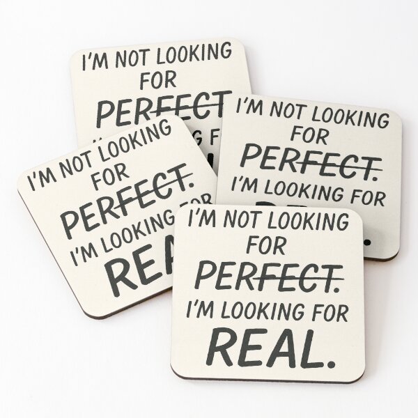 Item preview, Seeking Real, Not Perfect — Handwritten Quote designed and sold by HiteshArt111.