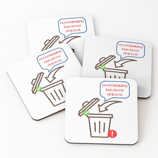 Item preview, "Overthinking Deleted – Minimalist Motivation Icon Art" designed and sold by PixelInfinite.