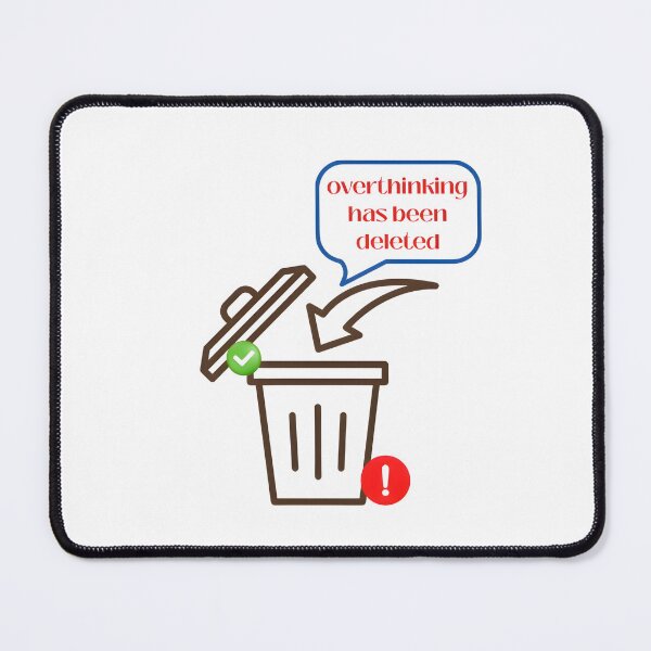 Item preview, "Overthinking Deleted – Minimalist Motivation Icon Art" designed and sold by PixelInfinite.