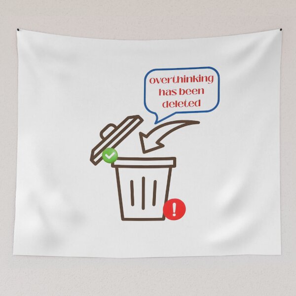 Item preview, "Overthinking Deleted – Minimalist Motivation Icon Art" designed and sold by PixelInfinite.