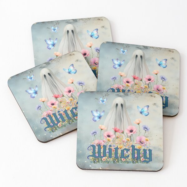 Item preview, Witchy Spirit: Ghost with Wildflowers & Butterflies designed and sold by MysticOzzy.