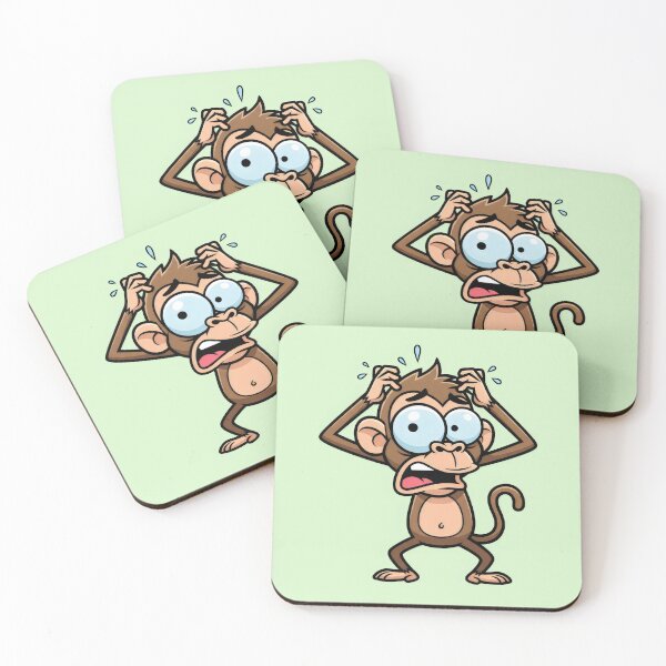 Item preview, stressed cartoon monkey with big eyes designed and sold by Animepic222.