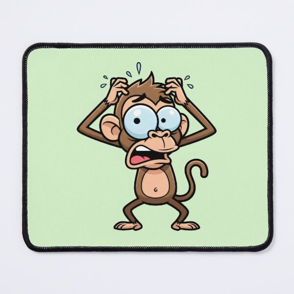 Item preview, stressed cartoon monkey with big eyes designed and sold by Animepic222.