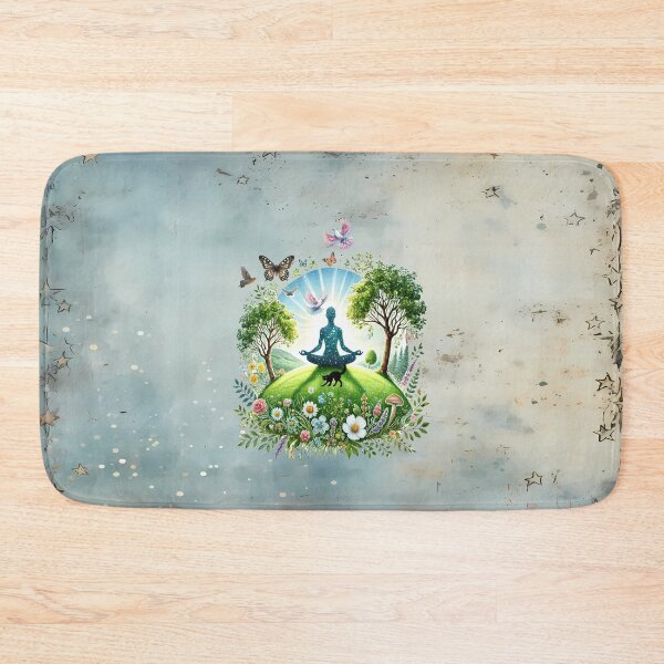 Item preview, Enchanted Meadow of Stillness with buddha and black cat designed and sold by MysticOzzy.