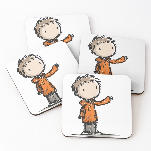 Item preview, Young boy in an orange hoodie designed and sold by Bab00n-.