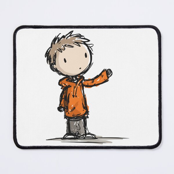 Item preview, Young boy in an orange hoodie designed and sold by Bab00n-.
