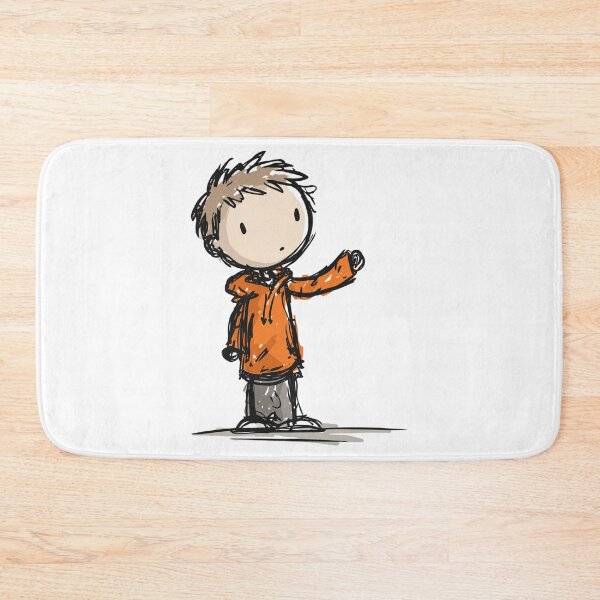Item preview, Young boy in an orange hoodie designed and sold by Bab00n-.