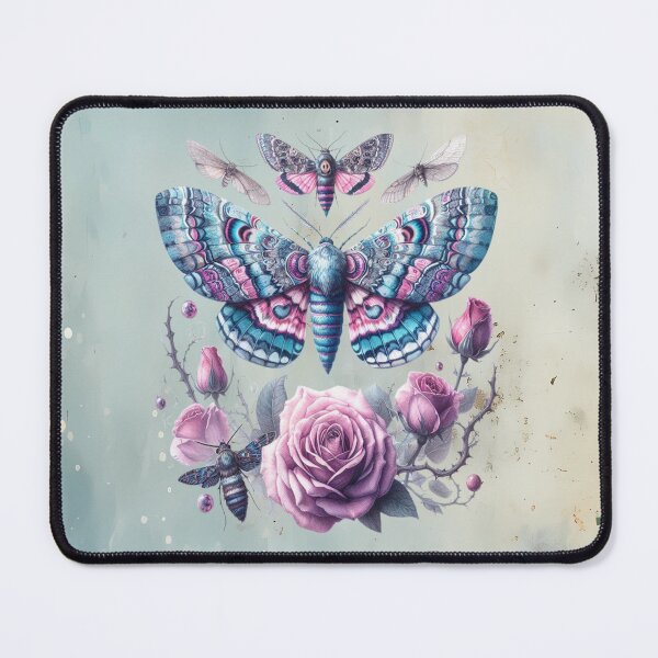 Item preview, Pink Mystical Moths and Roses: Gods Messengers designed and sold by MysticOzzy.