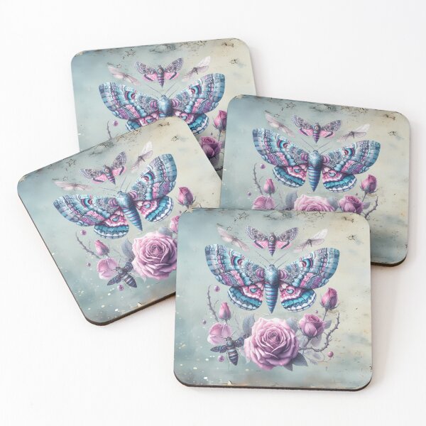 Item preview, Pink Mystical Moths and Roses: Gods Messengers designed and sold by MysticOzzy.