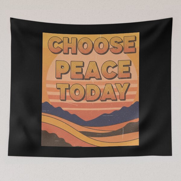 Item preview, Choose Peace Today – Retro Positivity Inspirational Tee designed and sold by CuteOasis.
