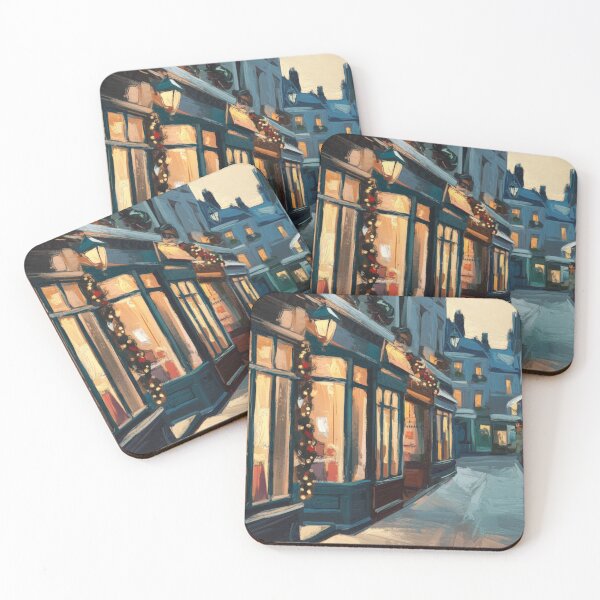 Item preview, French Village Street | Christmas Painting | Carraann  designed and sold by CARRAANN.
