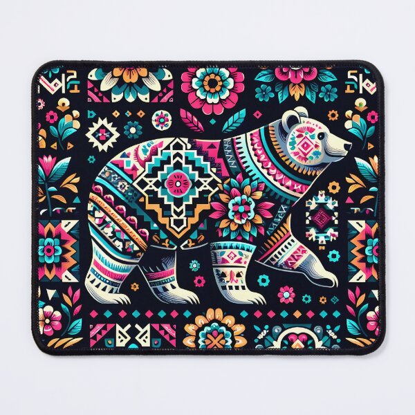 Item preview, Tribal style polar bear in the flowers designed and sold by KirstenStar.