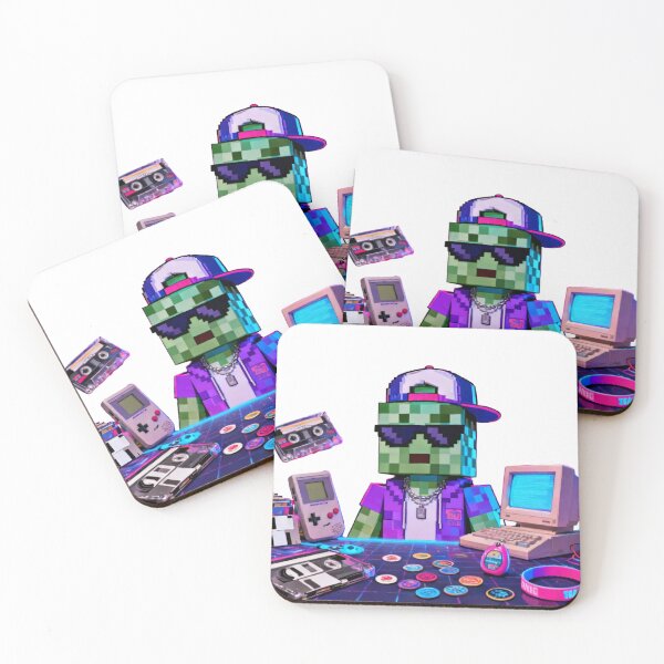 Item preview, 90s Retro Cool Block Character Gamer Synthwave Tech Aesthetic designed and sold by Pandora´s Box.