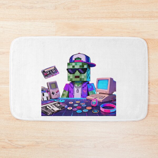 Item preview, 90s Retro Cool Block Character Gamer Synthwave Tech Aesthetic designed and sold by Pandora´s Box.