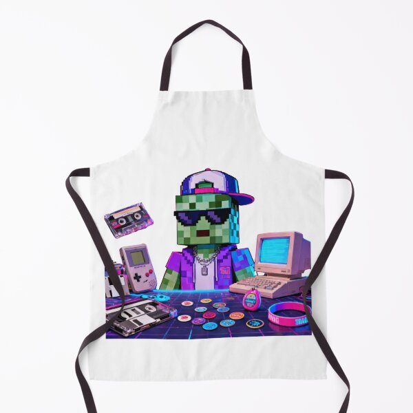 Item preview, 90s Retro Cool Block Character Gamer Synthwave Tech Aesthetic designed and sold by Pandora´s Box.
