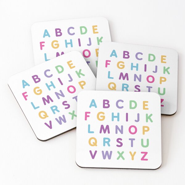 Item preview, English alphabets letters colorful text designed and sold by Think4Prints.