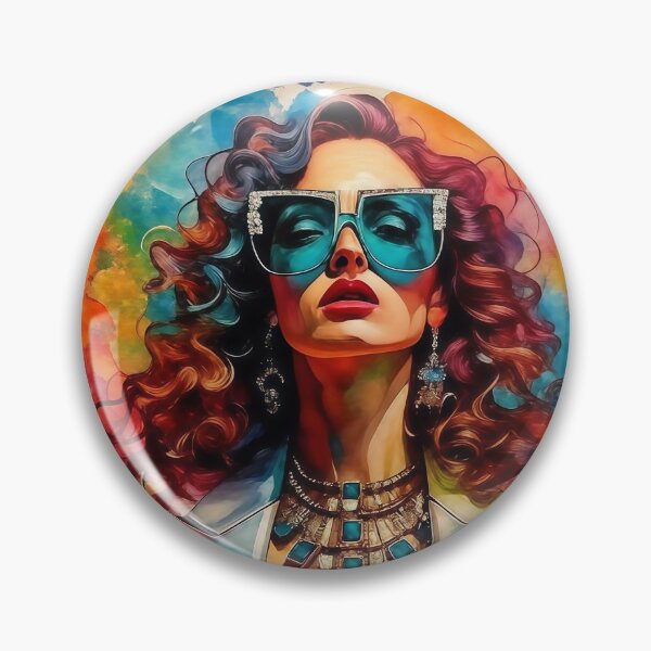 Item preview, Glamour Watercolor Muse - Bold Metallic Fashion Portrait designed and sold by AiDigitalSanctum.
