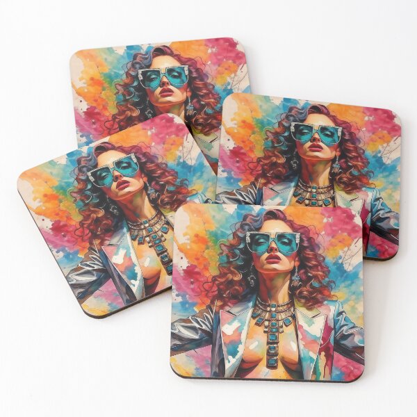 Item preview, Glamour Watercolor Muse - Bold Metallic Fashion Portrait designed and sold by AiDigitalSanctum.