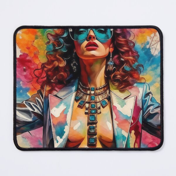Item preview, Glamour Watercolor Muse - Bold Metallic Fashion Portrait designed and sold by AiDigitalSanctum.