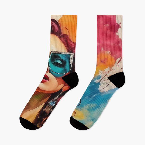 Item preview, Glamour Watercolor Muse - Bold Metallic Fashion Portrait designed and sold by AiDigitalSanctum.
