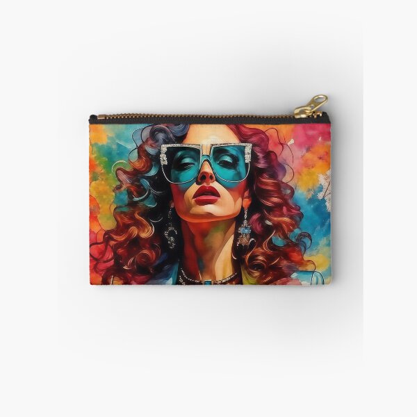 Item preview, Glamour Watercolor Muse - Bold Metallic Fashion Portrait designed and sold by AiDigitalSanctum.