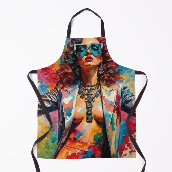 Item preview, Glamour Watercolor Muse - Bold Metallic Fashion Portrait designed and sold by AiDigitalSanctum.