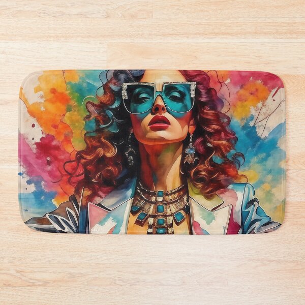 Item preview, Glamour Watercolor Muse - Bold Metallic Fashion Portrait designed and sold by AiDigitalSanctum.